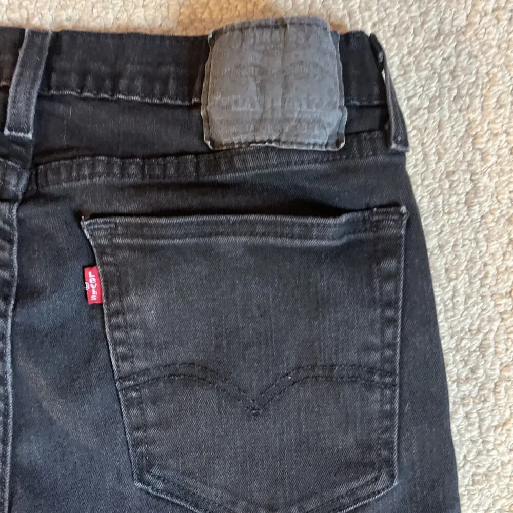 Levis Black Denim Skinny Tapered 5 Pocket Jeans | Men's 33Wx31L
